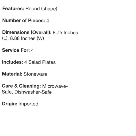 John Derian NWT 4pc Stoneware Feather Salad Plates in Blue - Picture 6 of 6